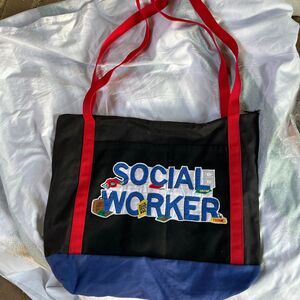 Vintage 70s SOCIAL WORKER the professionals TOTE Bag